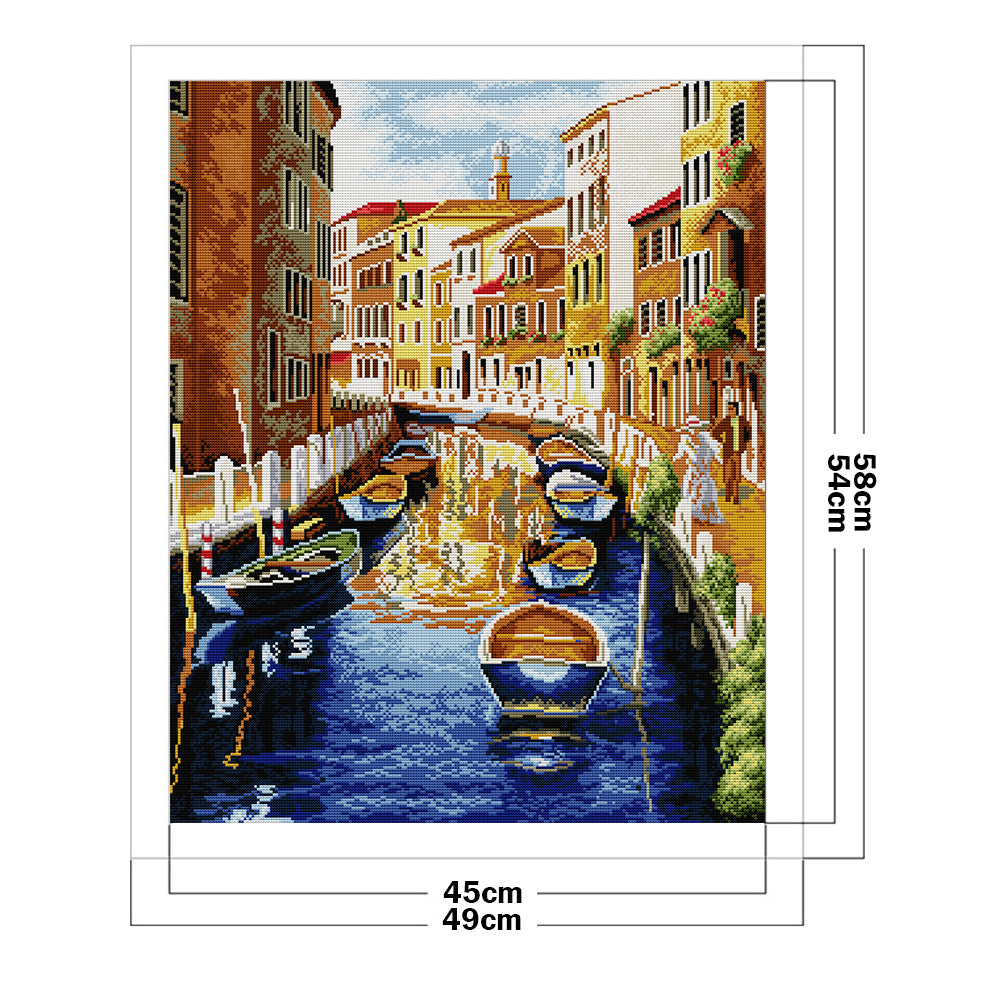 Venice Water City - 14CT Counted Cross Stitch 49*58CM(Joy Sunday)