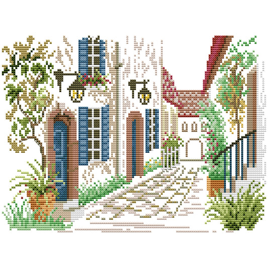 Corner Of The Street - 14CT Counted Cross Stitch 33*22CM(Joy Sunday)