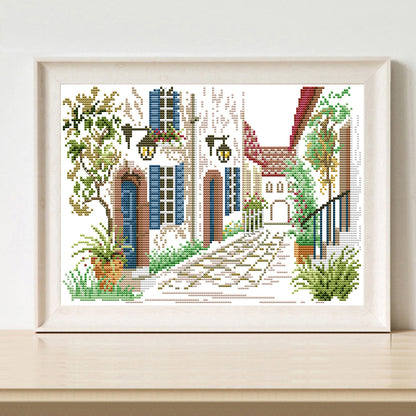 Corner Of The Street - 14CT Counted Cross Stitch 33*22CM(Joy Sunday)