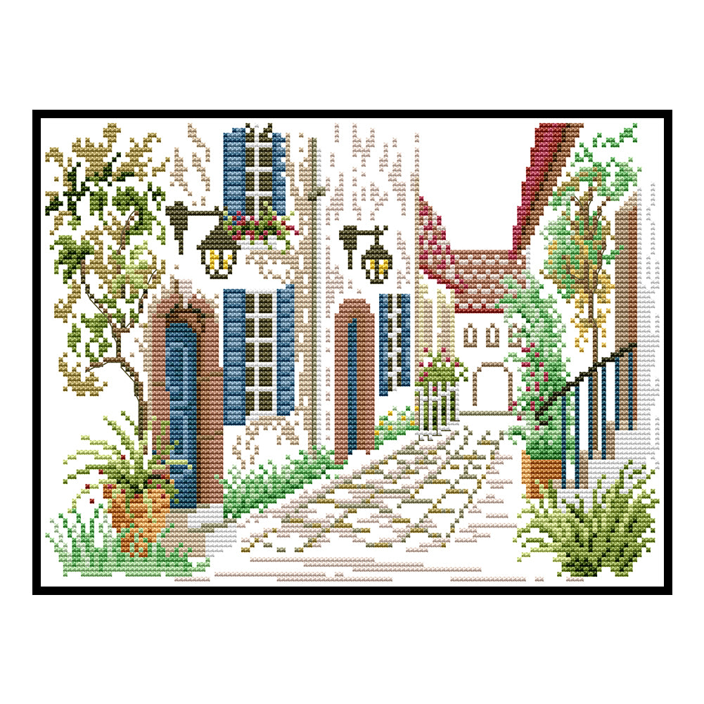 Corner Of The Street - 14CT Counted Cross Stitch 33*22CM(Joy Sunday)