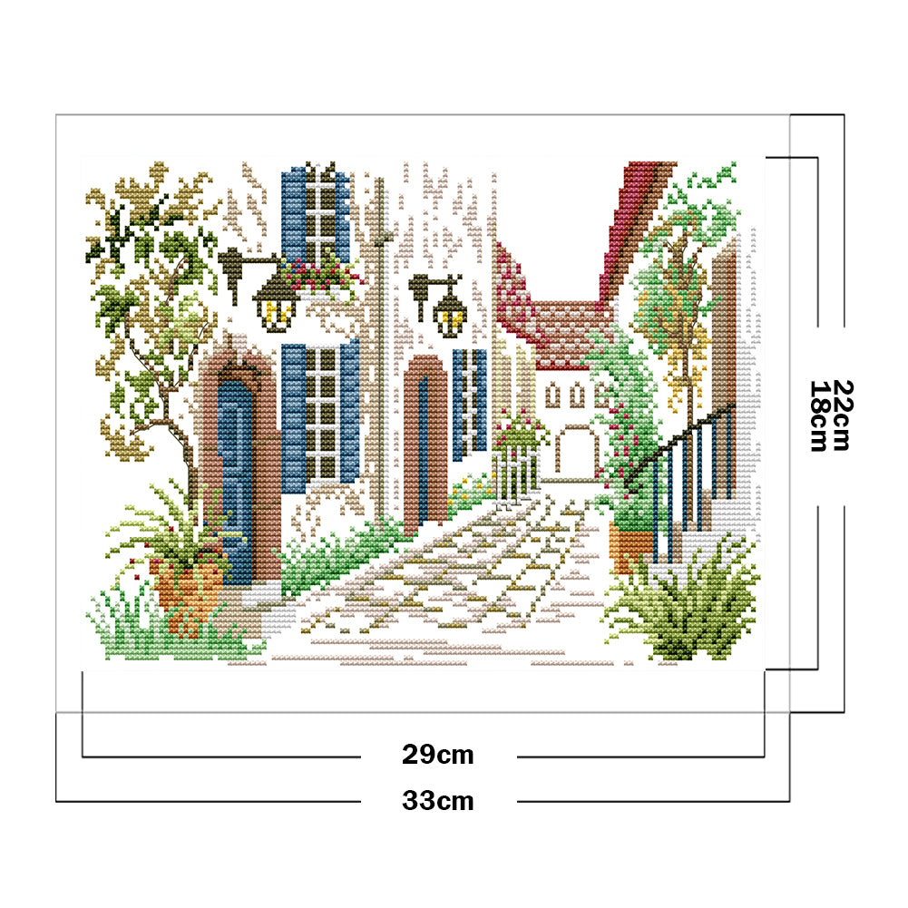 Corner Of The Street - 14CT Counted Cross Stitch 33*22CM(Joy Sunday)