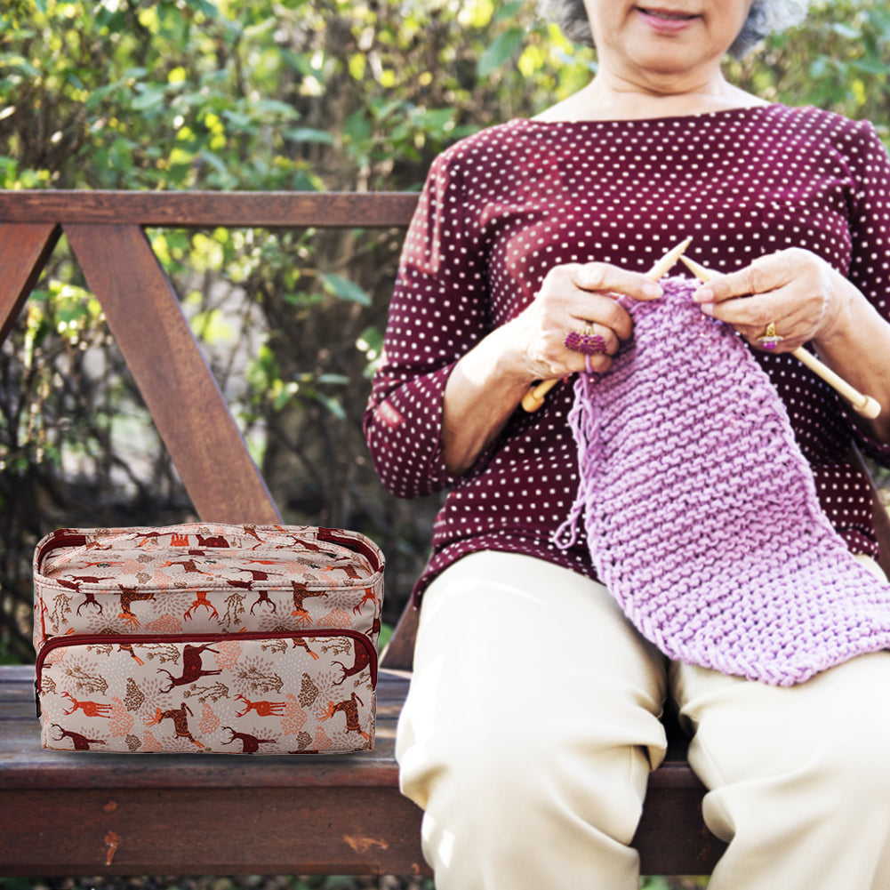 Empty Yarn Crochet Hook Storage Bag Knitting Needles Sewing Tools Tote Case