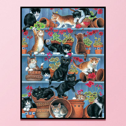 Messy Cat - 11CT Stamped Cross Stitch 50*65CM