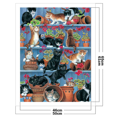 Messy Cat - 11CT Stamped Cross Stitch 50*65CM