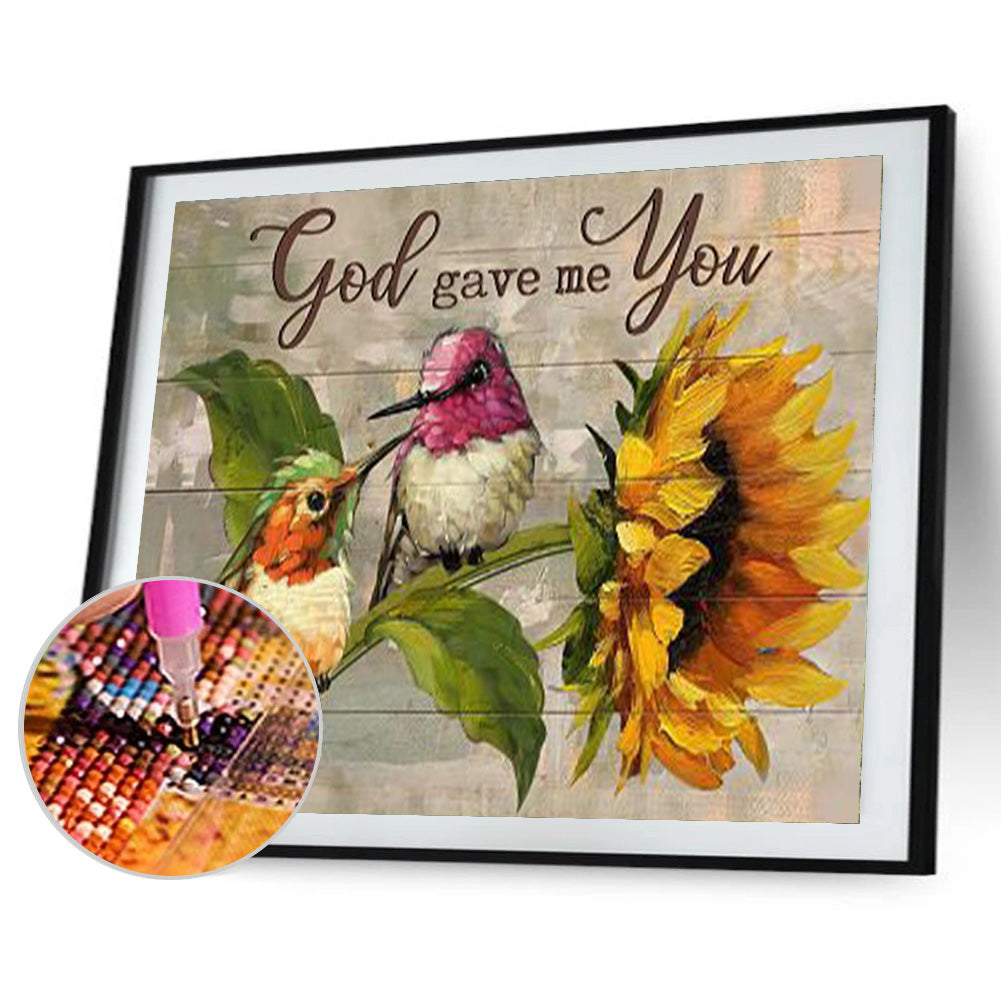 Sunflower And Bird - Full Round Drill Diamond Painting 40*30CM