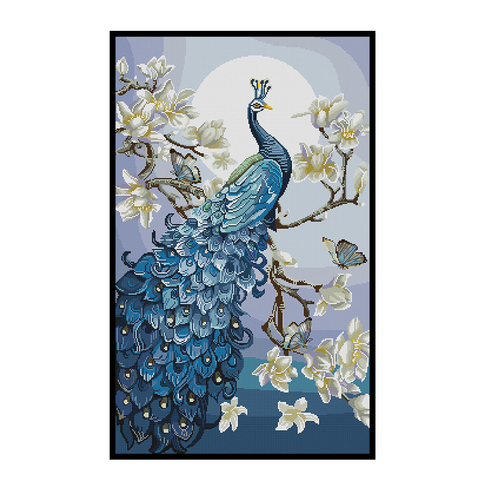 Peacock Auspicious - 14CT Stamped Cross Stitch 47*72CM