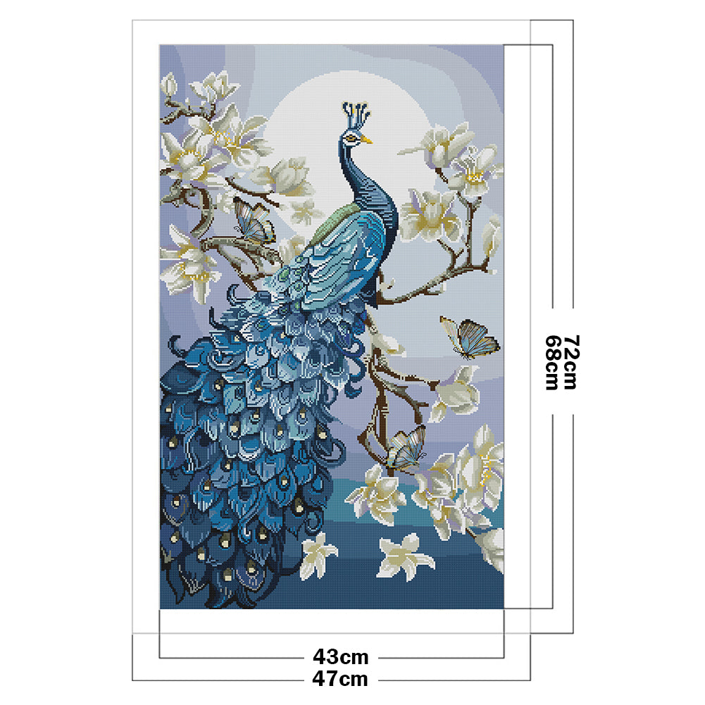 Peacock Auspicious - 14CT Stamped Cross Stitch 47*72CM