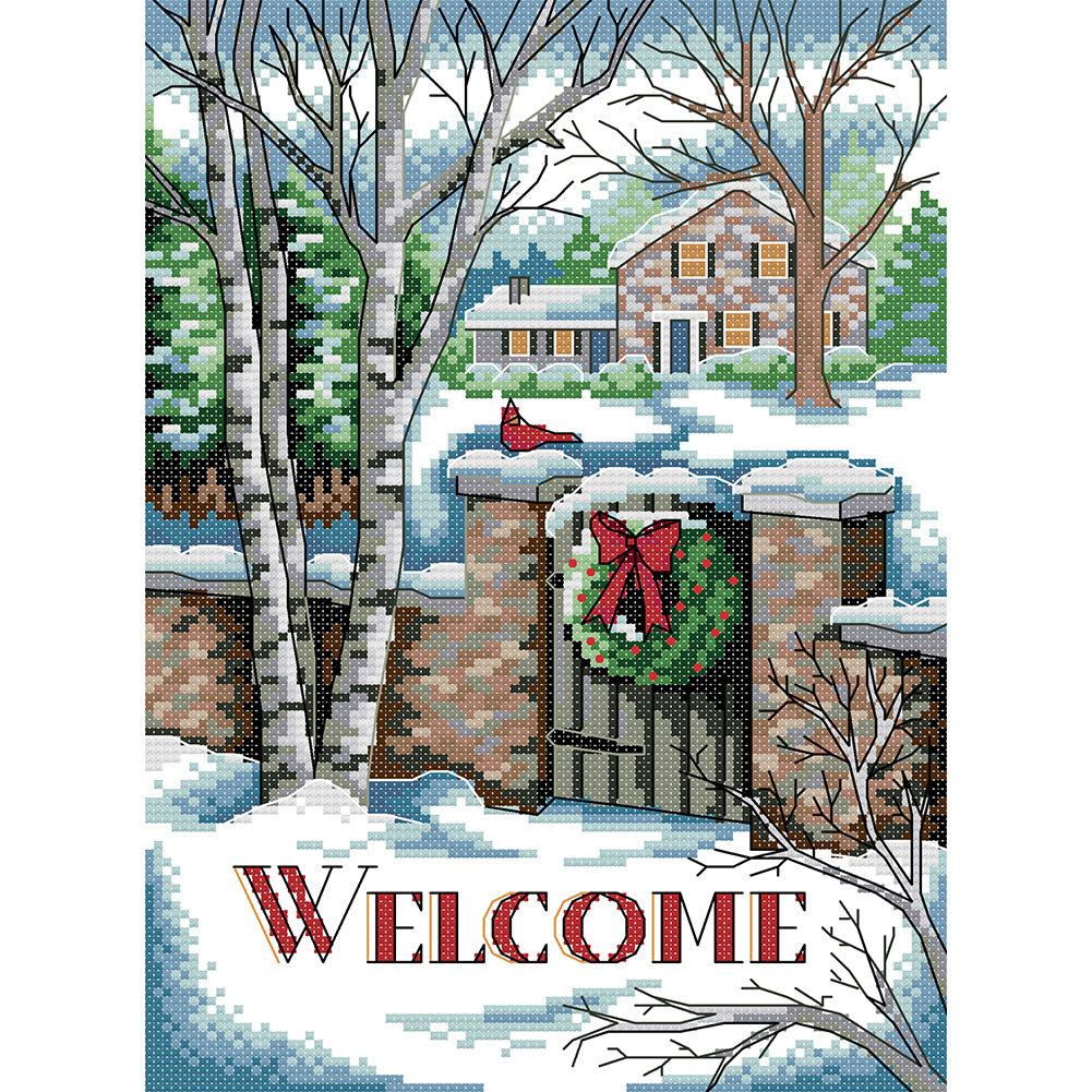 Welcome - 14CT Stamped Cross Stitch 21*30CM