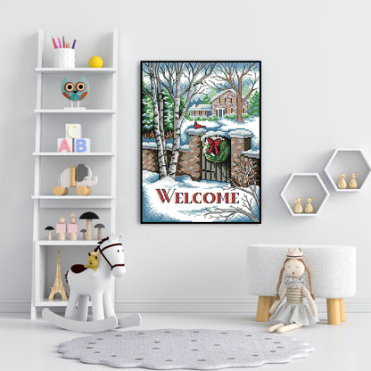 Welcome - 14CT Stamped Cross Stitch 21*30CM