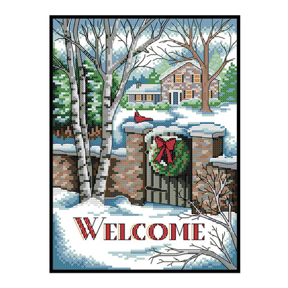 Welcome - 14CT Stamped Cross Stitch 21*30CM