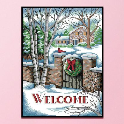 Welcome - 14CT Stamped Cross Stitch 21*30CM