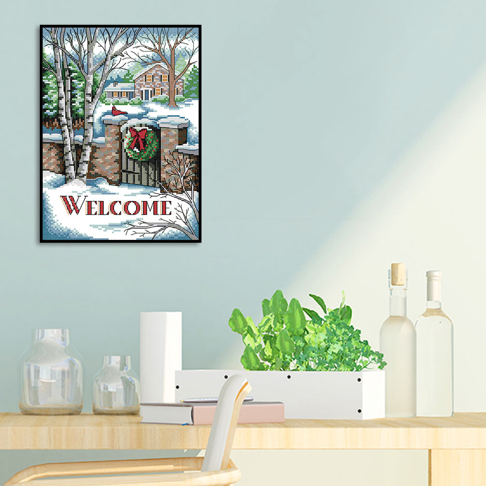 Welcome - 14CT Stamped Cross Stitch 21*30CM