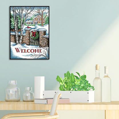 Welcome - 14CT Stamped Cross Stitch 21*30CM