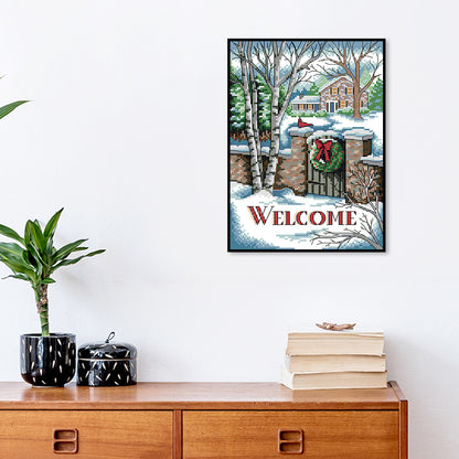 Welcome - 14CT Stamped Cross Stitch 21*30CM