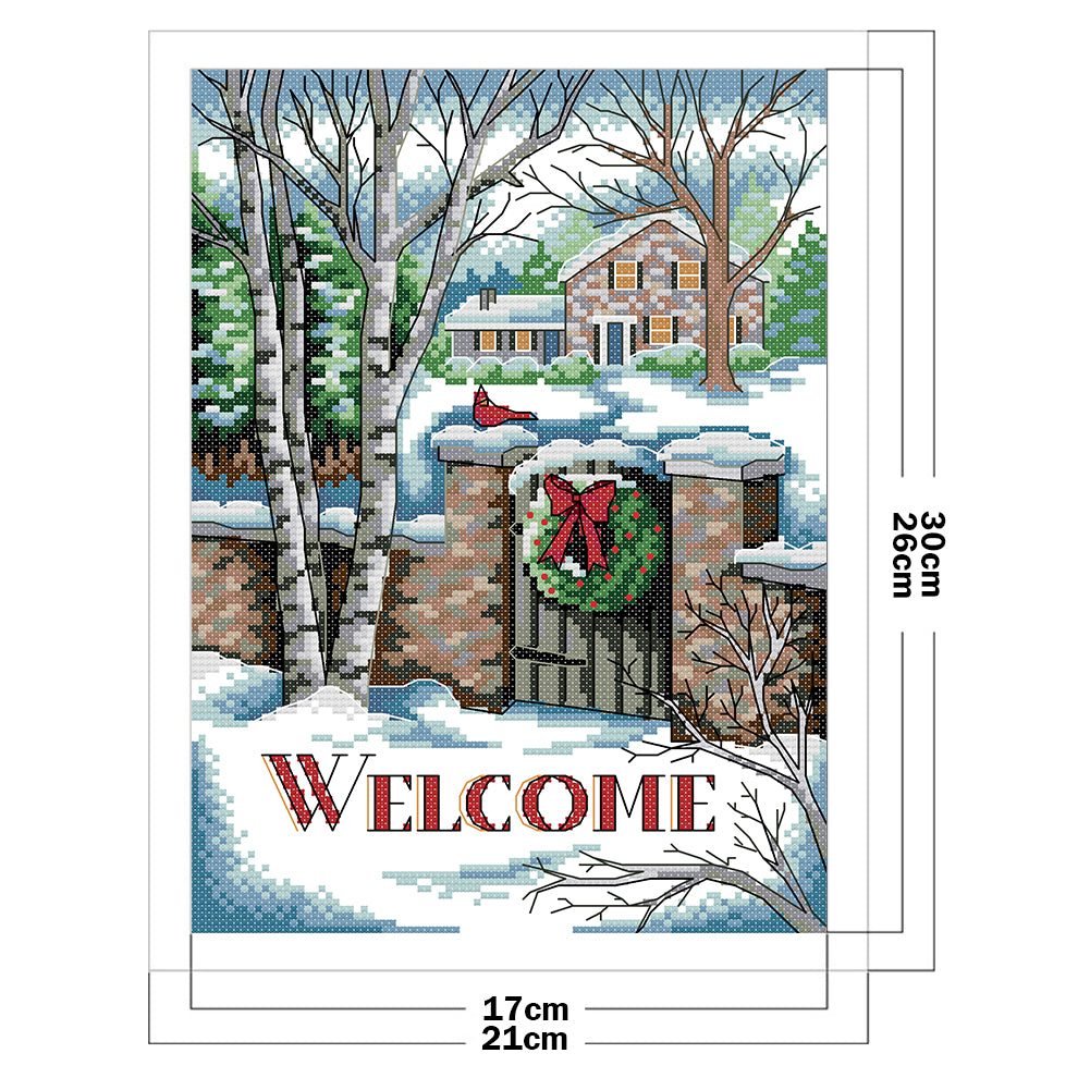 Welcome - 14CT Stamped Cross Stitch 21*30CM