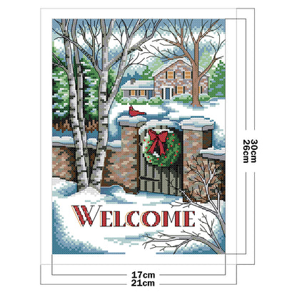 Welcome - 14CT Stamped Cross Stitch 21*30CM