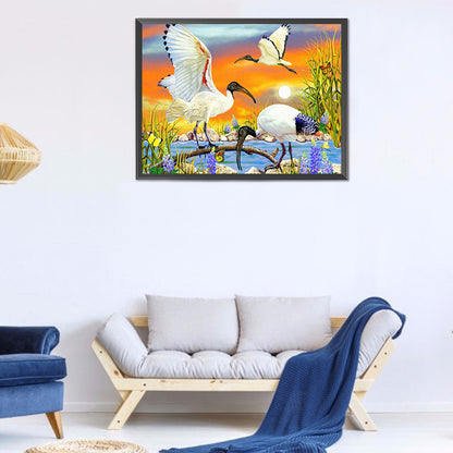 Crane - Full Round Drill Diamond Painting 40*30CM