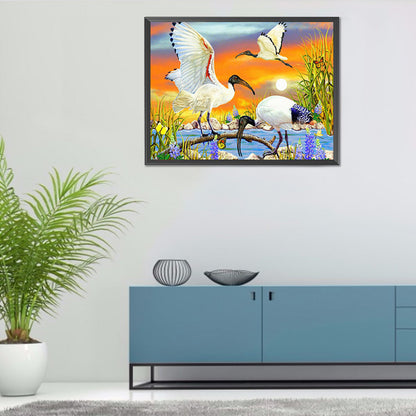 Crane - Full Round Drill Diamond Painting 40*30CM