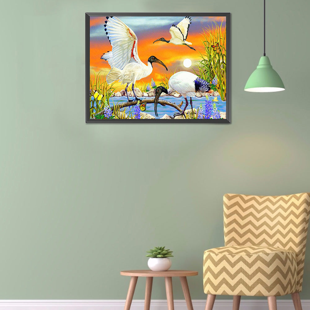 Crane - Full Round Drill Diamond Painting 40*30CM