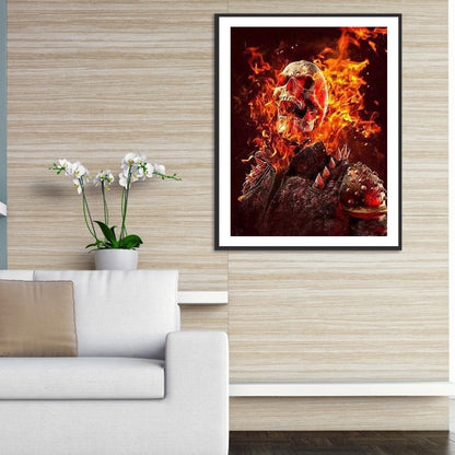 Flame Skull - Full Round Drill Diamond Painting 30*40CM