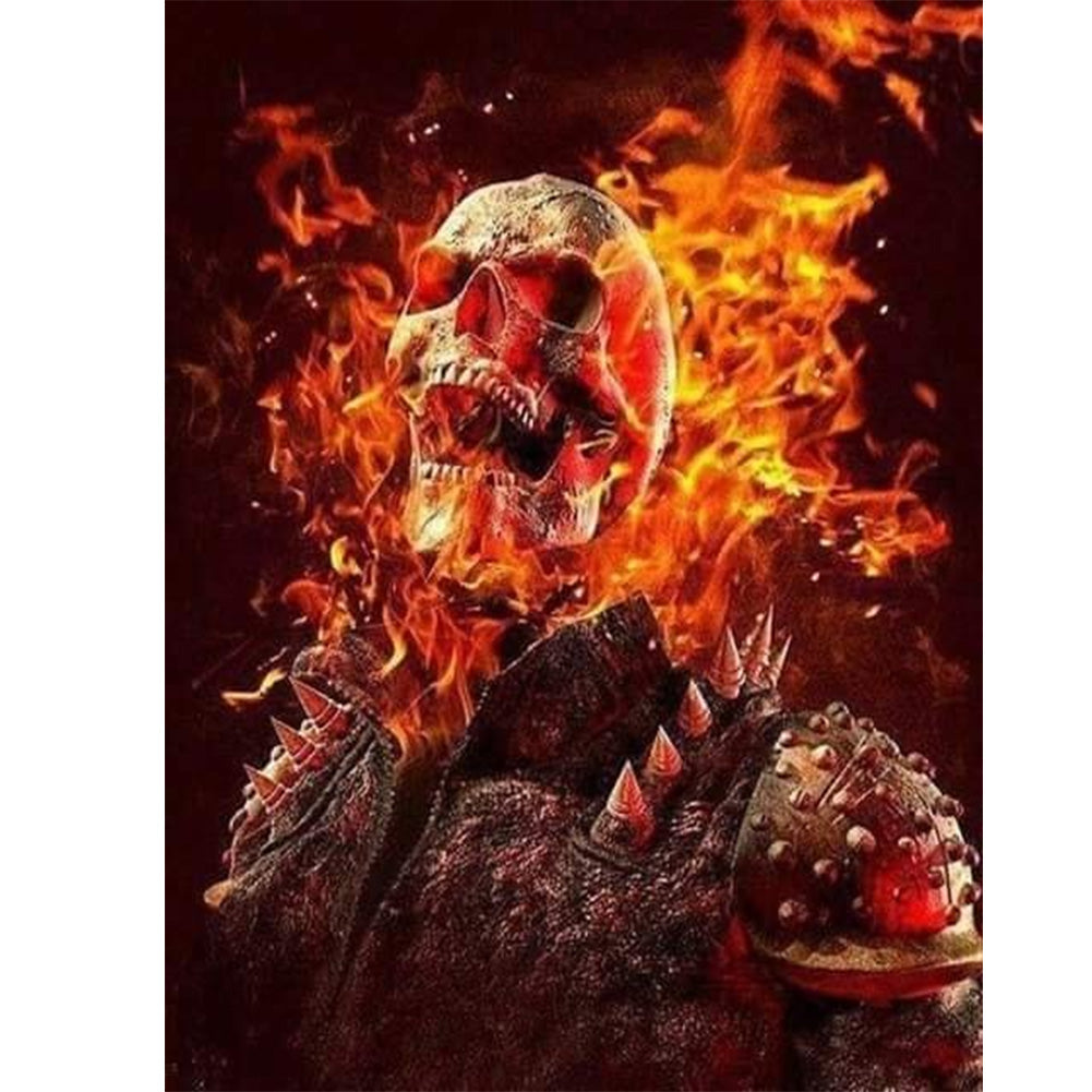 Flame Skull - Full Round Drill Diamond Painting 30*40CM