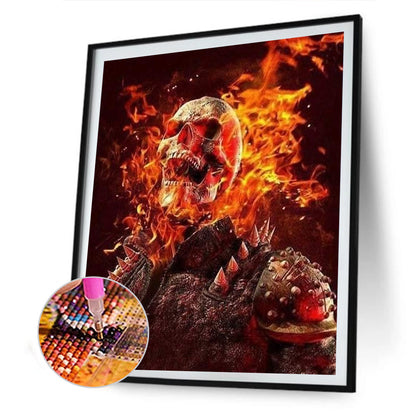 Flame Skull - Full Round Drill Diamond Painting 30*40CM
