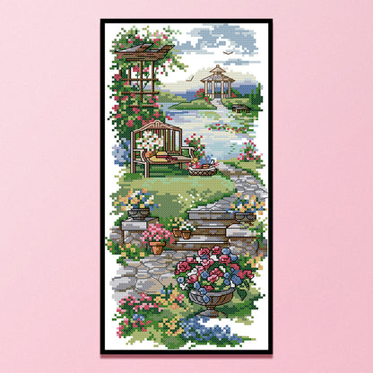 Garden Path - 14CT Stamped Cross Stitch 17*34CM