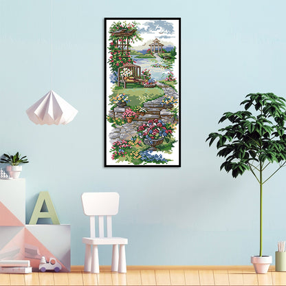 Garden Path - 14CT Stamped Cross Stitch 17*34CM