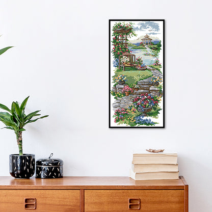 Garden Path - 14CT Stamped Cross Stitch 17*34CM