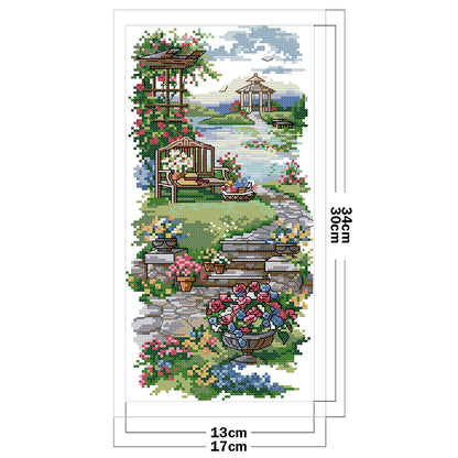 Garden Path - 14CT Stamped Cross Stitch 17*34CM