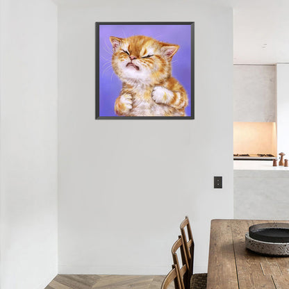 Cute Funny Cat - Full Round Drill Diamond Painting 30*30CM