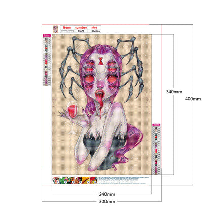Heavy Makeup Woman - Full Round Drill Diamond Painting 30*40CM