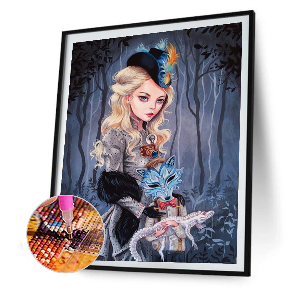 Heavy Makeup Woman - Full Round Drill Diamond Painting 30*40CM