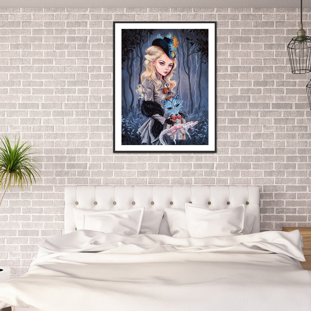 Heavy Makeup Woman - Full Round Drill Diamond Painting 30*40CM