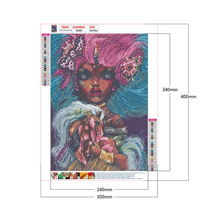 Heavy Makeup Woman - Full Round Drill Diamond Painting 30*40CM