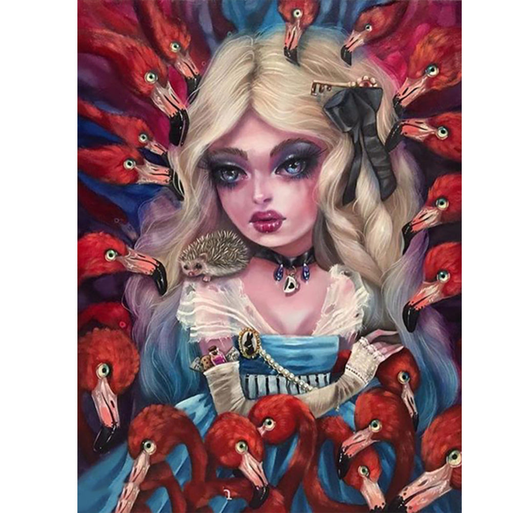 Heavy Makeup Woman - Full Round Drill Diamond Painting 30*40CM