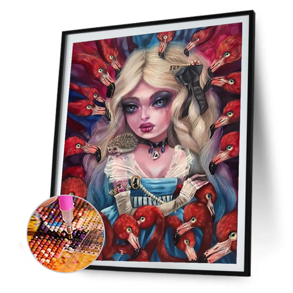 Heavy Makeup Woman - Full Round Drill Diamond Painting 30*40CM