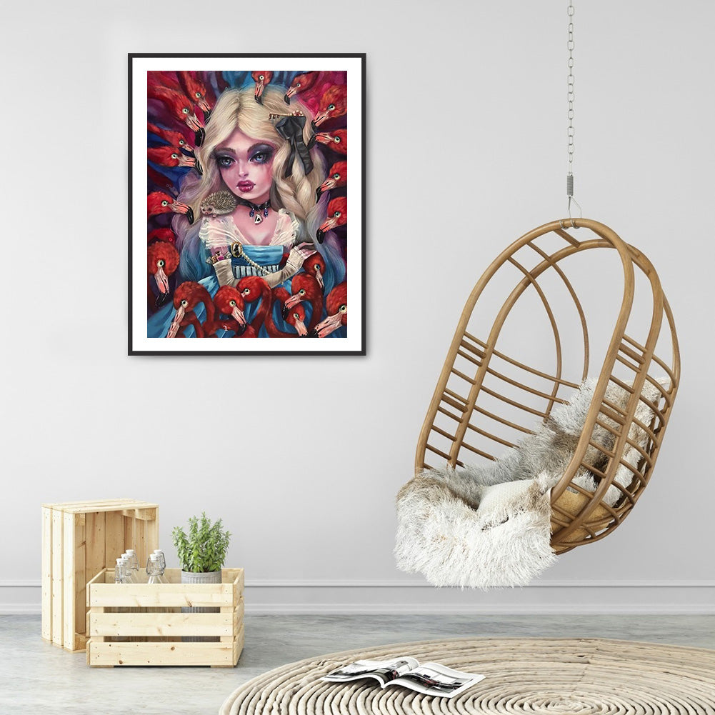 Heavy Makeup Woman - Full Round Drill Diamond Painting 30*40CM