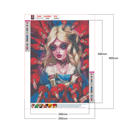 Heavy Makeup Woman - Full Round Drill Diamond Painting 30*40CM