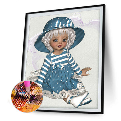 Big Eyes Girl - Full Round Drill Diamond Painting 30*40CM