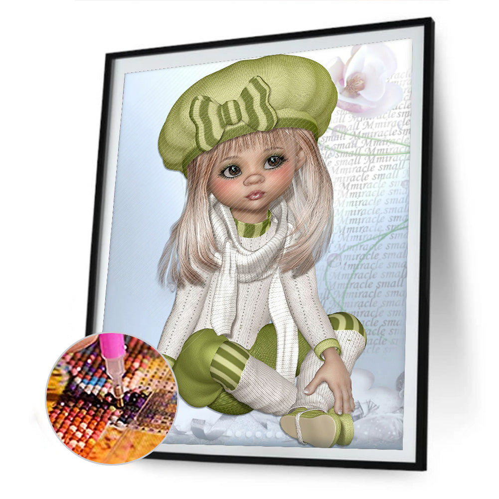 Big Eyes Girl - Full Round Drill Diamond Painting 30*40CM