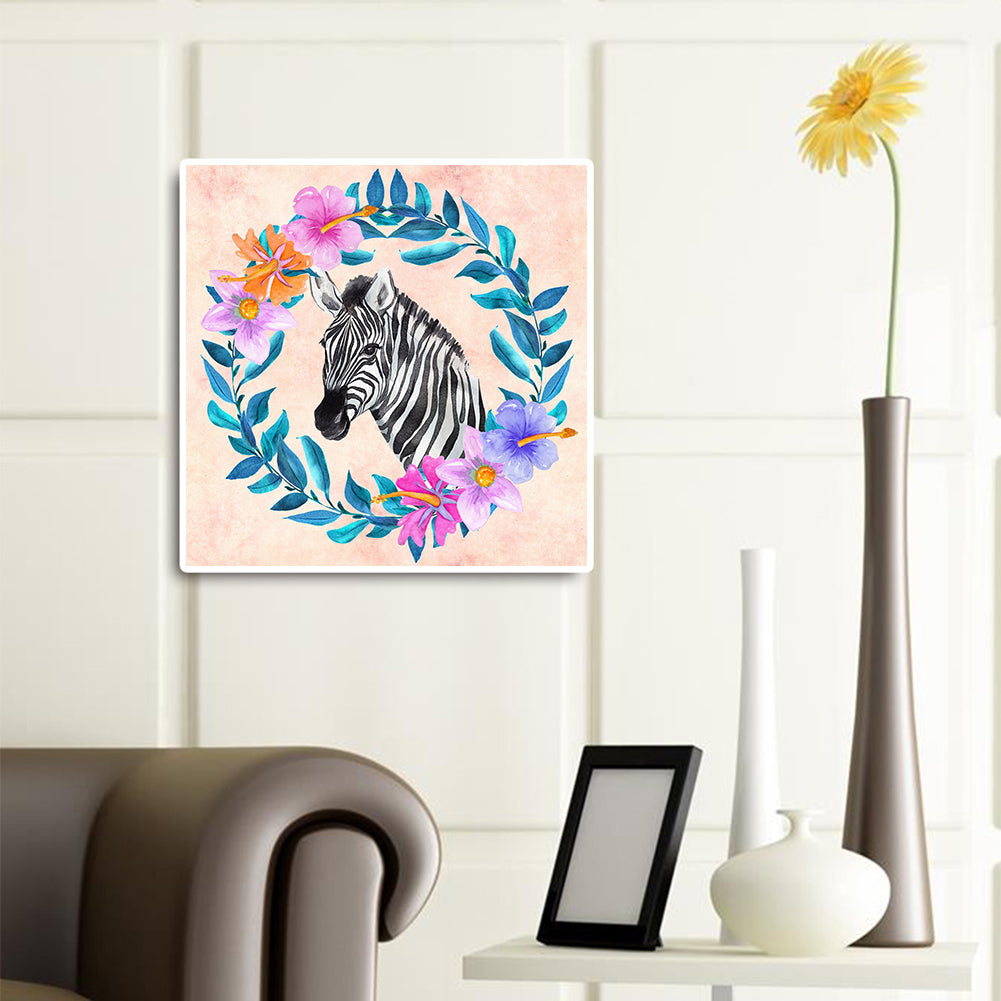 Zebra Wreath - Full Square Drill Diamond Painting 30*30CM