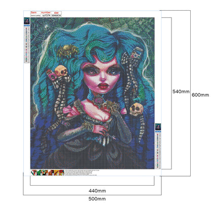 Gothic Woman - Full Round Drill Diamond Painting 50*60CM