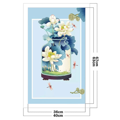 Flower Order - 11CT Stamped Cross Stitch 40*67CM