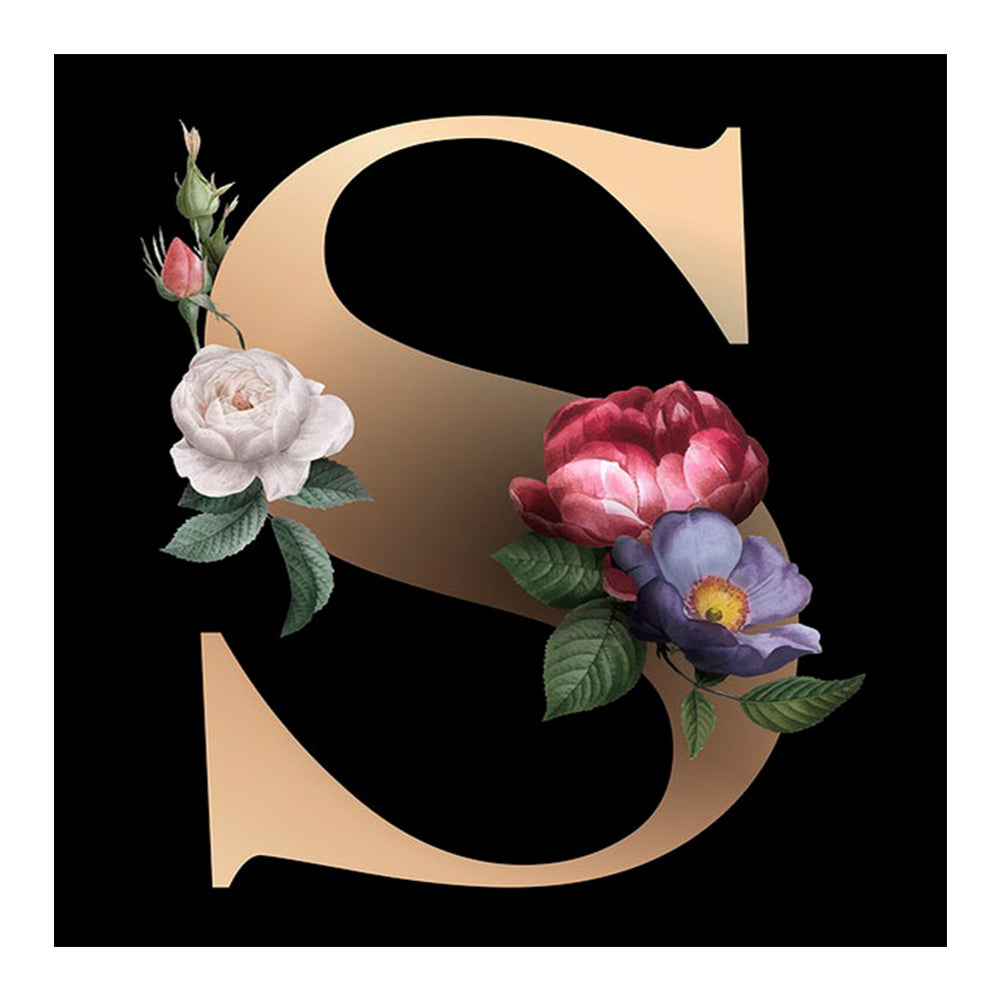 Flower Alphabet - Full Round Drill Diamond Painting 50*50cm