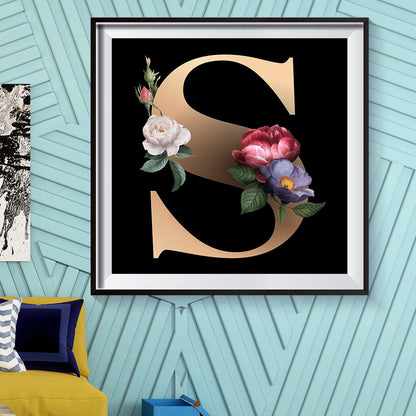 Flower Alphabet - Full Round Drill Diamond Painting 50*50cm