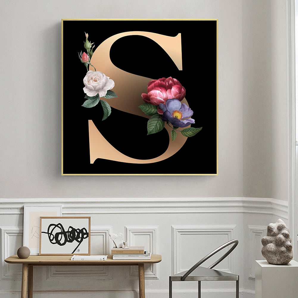 Flower Alphabet - Full Round Drill Diamond Painting 50*50cm