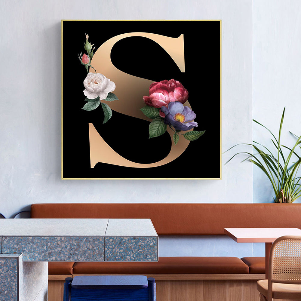 Flower Alphabet - Full Round Drill Diamond Painting 50*50cm