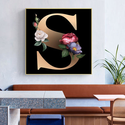 Flower Alphabet - Full Round Drill Diamond Painting 50*50cm