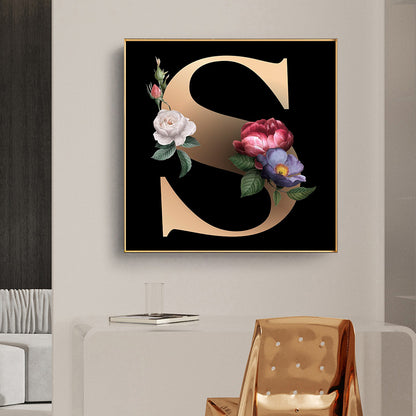 Flower Alphabet - Full Round Drill Diamond Painting 50*50cm